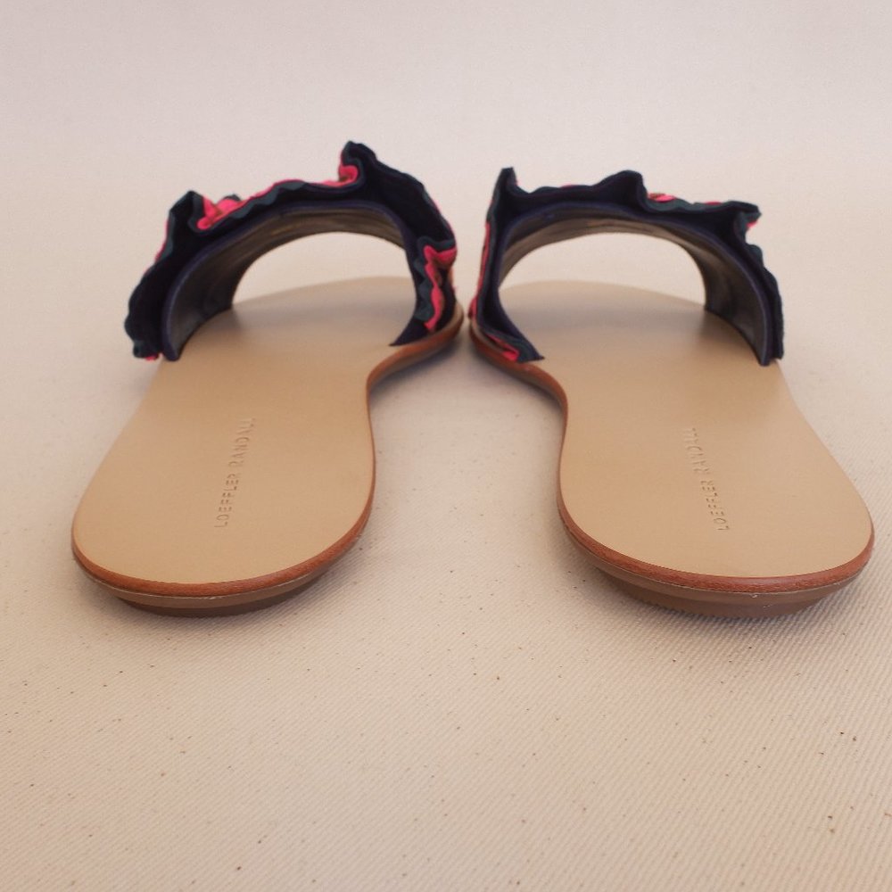 Loeffler Randall Birdie Ruffle Slide - Navy Suede - 10.5 - Picture 5 of 6